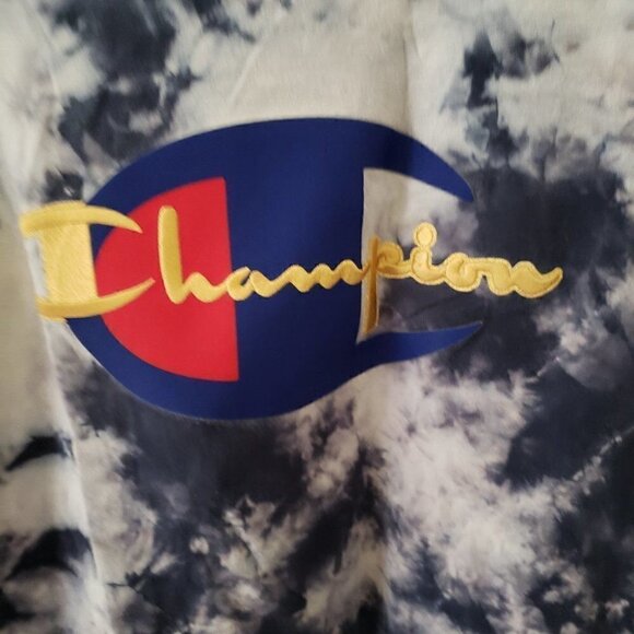 Champion Men's Blue Tie Dye Embellished Logo Short Sleeve T-Shirt - Picture 2 of 4
